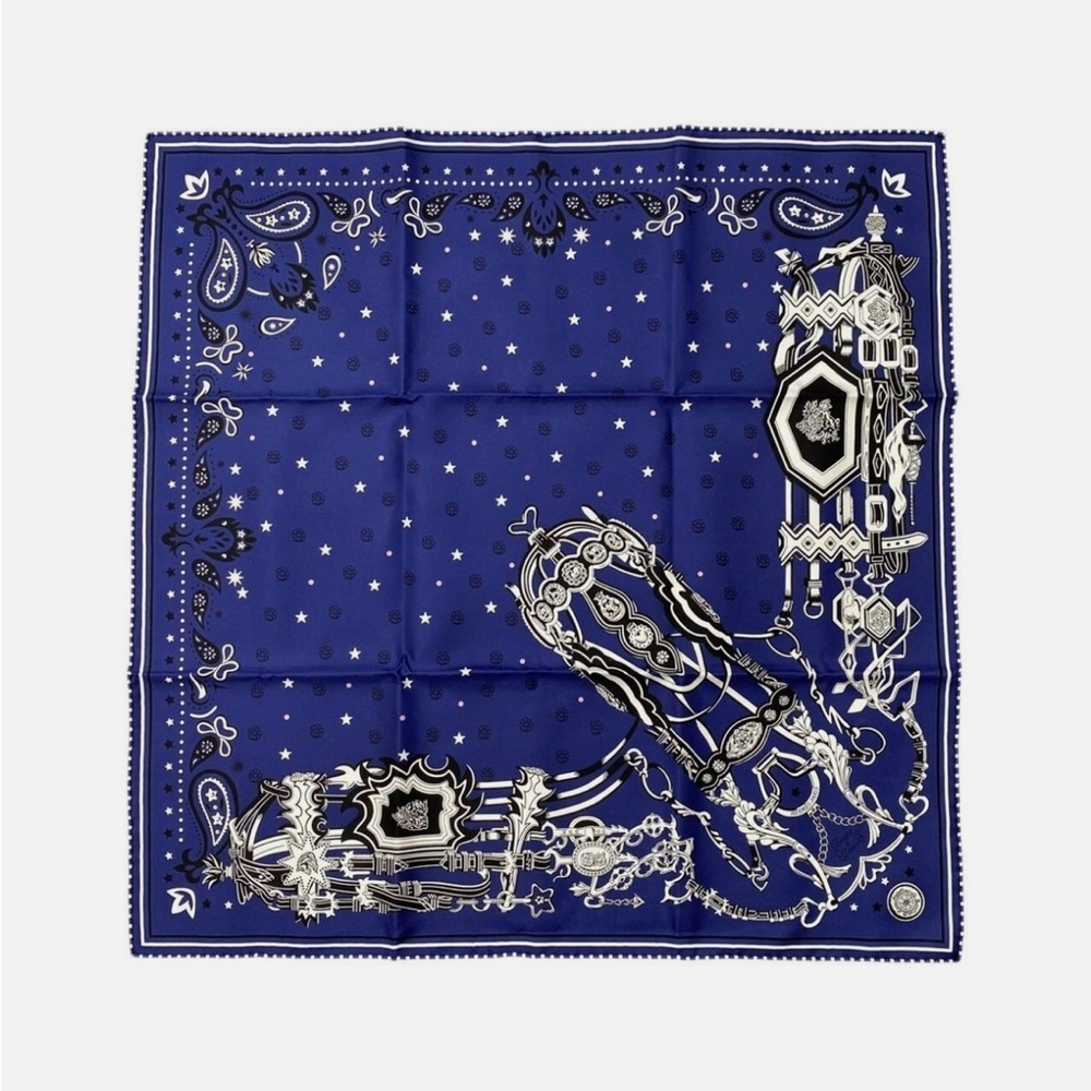 Hermes Blue and White Scarf